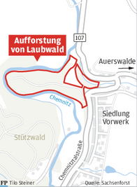 Übersichtskarte: Aufforstung von Laubwald