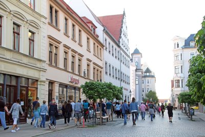 Etwa 120 waren am Montagabend bei dem Spaziergangs-Protest in Freiberg dabei.