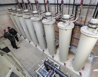 Diese geothermische Anlage wird zur Nutzung von Flutungswässern aus den Abbauhohlräumen des Zwickauer Steinkohlenreviers eingesetzt. So könnte auch das "Actinon" in Bad Schlema beheizt werden. 