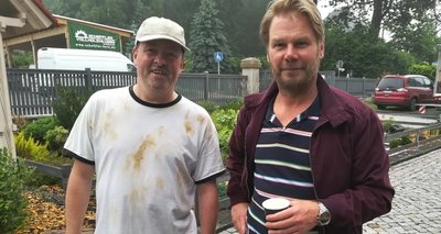 Tilo Kleßig (l.) und Kai Scheve (r.) am Set in Marienberg. 