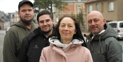 Der Vorstand der Interessengemeinschaft "Aufstehen Geringswalde" (v. l.): Lars Wenzel, Lukas Liebing, Juliane Scharrer und Enrico Bock.