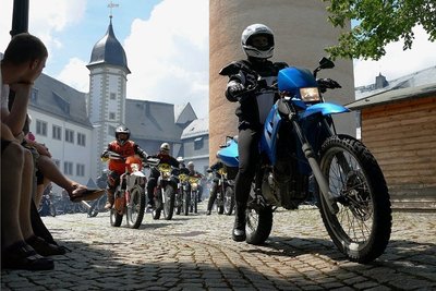 Zahlreiche Biker waren gekommen, als Zschopau im Juli 2021 den Titel "Motorradstadt" verliehen bekam. 