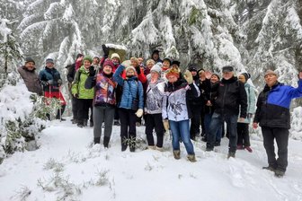400 Kilometer zum Wandern ins Vogtland gereist - Zur Klingenthaler Gipfelwanderung wurde es richtig winterlich.