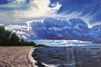 41 Hobbykünstler der Region stellen ab Freitag in Oelsnitzer Galerie aus - „Am Haff" heißt das Bild des Meinersdorfer Künstlers Klaus Fischer.