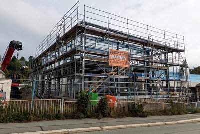 Am Gräbel in Zschopau entsteht die neue Halle für den Katastrophenschutz.