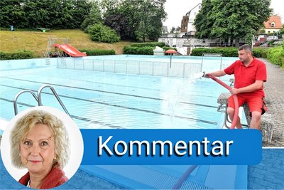 Das Becken des Romanusbades fasst laut Schwimmmeister Marcel Säurich rund 1,2 Millionen Liter Wasser.