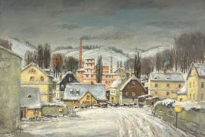 „Erzgebirgisches Industriedorf“ von Rolf Schubert aus dem Jahr 1986.