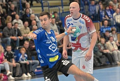 Fracisco Pereira, hier gegen Großwallstadt, traf in Coburg sechsmal und war damit mit Marko Vignjevic bester Auer Schütze. 