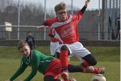 Schon immer ein Kämpfer: Marius Schreiber im Dress von Fortuna Langenau in einem D-Jugend-Spiel gegen Mittweida im März 2016. 