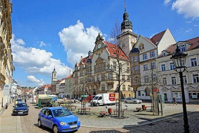 Das Werdauer Rathaus am Markt. 
