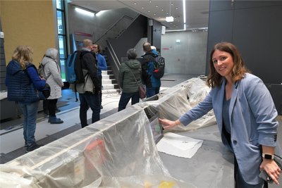 Neben dem Bestandsbau konnte auch das neue Zwischengebäude des Stadt- und Bergbaumuseums besichtigt werden.