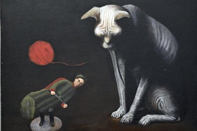 „Nein dem Krieg“ - eines der eindringlichen Bilder von Hanna Remestvenska in der Galerie Inselsteig in der Historischen Schauweberei Braunsdorf.