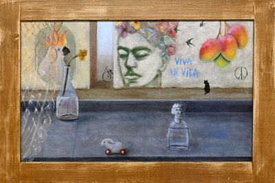 „Viva la vida“ - es lebe das Leben - von Hanna Remestvenska, mit Bildzitaten, die sich auf Frida Kahlo und die Friedensbewegung beziehen.