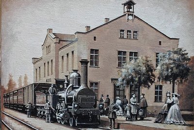 So wie auf dieser von Peter König gemalten Szenerie dürfte es am Bahnhof Aue in der Zeit um 1860 zugegangen sein. 