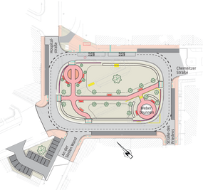 So sieht der Plan für die Umgestaltung an der Chemnitzer Straße aus.
