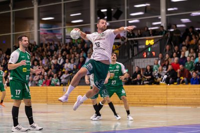 Erneut einer der besten Freiberger: Dominik Gelnar warf am Sonnabend 5 Tore und überzeugte auch als Spitze der offensiven Abwehr.