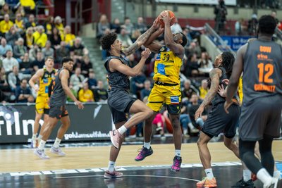 Roman Bedime beim Spiel der Niners in Ludwigsburg.