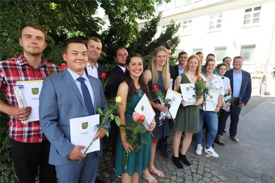 Der Jahrgang 2024 der Landbautechniker am Fachschulzentrum Zug/Freiberg.