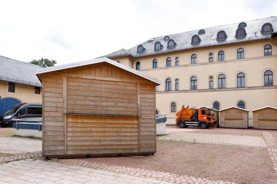 Auf dem Hof am Palais liefen am Mittwoch die Vorbereitungen fürs Fest auf Hochtouren.