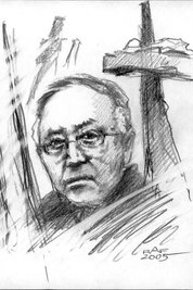 Professor Hans Brockhage zu seinem 80. Geburtstag 2005 porträtiert vom Schwarzenberger Künstler Ralf-Alex Fichtner.