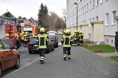 Feuerwehreinsatz an der Albert-Schweitzer-Sraße in Lugau.