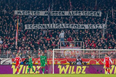 Die Fans von Union Berlin unterstützen das Vorhaben der Nordost-Regionalligisten.