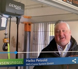 Berichtete zur besten Sendezeit über die Innovation aus seiner Firma: IWS Crane-Geschäftsführer Heiko Petzoldt. 