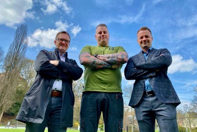 Stadtwerke-Geschäftsführer René Rücker, Veranstalter Tobias Ahrens und Geschäftsmann Thomas Hein (v. l.): Sie bringen sich für das geplante Sommerfest in Aue ein, das als kleiner Ersatz für das ausgefallene Stadtfest gedacht ist.