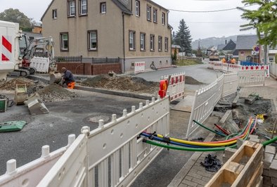 In Ehrenfriedersdorf wird derzeit an der Schillerstraße gebaut. 