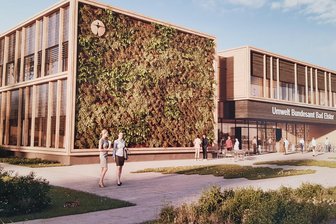 44 Millionen Euro teures Vorzeigeprojekt im Vogtland: So soll das Gebäude aussehen - Begrünte Fassaden gehören zur markanten Optik des neuen Gebäudes in Bad Elster.