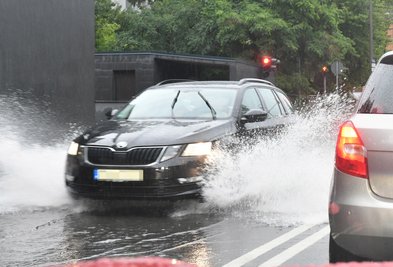 Auch in Freiberg regnete es heftig.