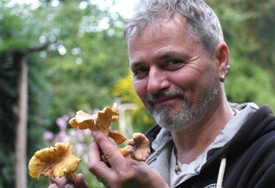 Pilzberater Michael Möbius zeigt Pfifferlinge, die zu den beliebtesten Pilzen zählen. Die Art ist angenehm festfleischig mit leicht pfeffrigem Geschmack, selten madig und sollte gut zerkleinert werden. 