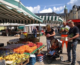 Stand am Annaberger Wochenmarkt