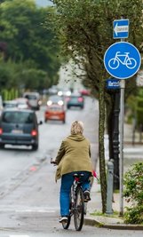 Der Radweg an der Albertstraße in Olbernhau. 