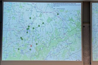 45 Razzien zum Verdacht der Kinderpornografie in Chemnitz und Umgebung - Übersicht über Durchsuchungsobjekte im Führungsstab.