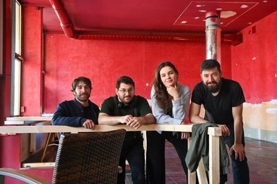 Die Künstler Victor Nebbiolo di Castri, Parham Ghalamdar, Sofiia Golubeva und Andrej Boleslavsky (Foto von links) waren für einen Monat lang zu Gast in Chemnitz.