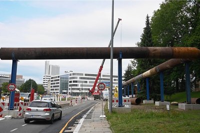 An der Zschopauer Straße in der Chemnitzer Innenstadt wird seit Monaten gebaut. Nun steht eine halbseitige Sperrung an.