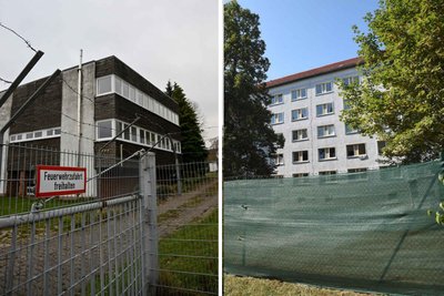 Nicht benötigt: das frühere Pionierlager in Einsiedel (links) und ein Gebäude am TU-Campus.