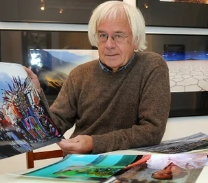 Rainer Simon bei einem Besuch im Jahr 2012 im Gellert-Museum in Hainichen.