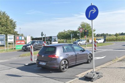 Das Einkaufszentrum „Am Häuersteig" war seit Montag auf der B 101 von Freiberg aus per Einbahnstraßenregelung erreichbar.