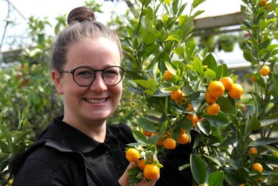 In der Geringswalder Gärtnerei sieht man, dass sie ein Faible für Zitrusfrüchte hat.
