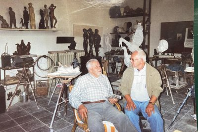 Jewgeni Kastschenko besuchte den Bildhauer Gottfried Kohl auch in dessen Atelier.