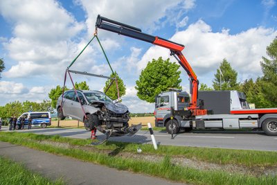 Ein Motorrad und ein Auto sind am Donnerstag bei Ehrenfriedersdorf zusammengestoßen.