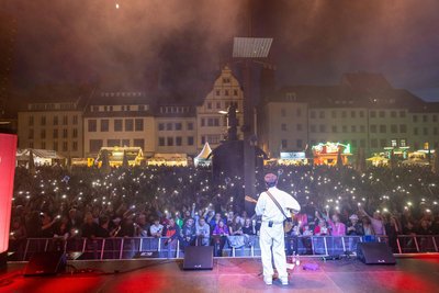 Im vergangenen Jahr begeisterte Kamrad die Besucher des Bergstadtfestes in Freiberg auf dem Obermarkt.