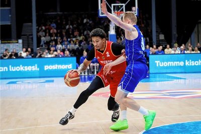 Niners-Spieler Jason George bei seinem zweiten Länderspiel für Deutschland im finnischen Espoo.