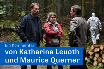 Kommissar Winkler (Kai Scheve) und seine Kollegin Szabo (Lara Mandoki) ermitteln dieses Mal im Osterzgebirge. Am Fundort der Leiche treffen sie erstmals auf den Bürgermeister Björn Haberkorn (Thomas Scharff, rechts). 