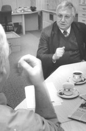 Landrat Löffler 1991 im "Freie Presse"-Gespräch. 