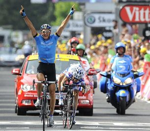 Sein größter Erfolg: Marcus Burghardt feiert seinen Etappensieg 2008 bei der Tour de France.