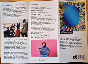 Gefälschtes Faltblatt im Layout der Stadt.