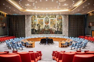 Der Sitzungssaal des UN-Sicherheitsrates in New York - wird Deutschland hier in den kommenden beiden Jahren Platz nehmen können. 